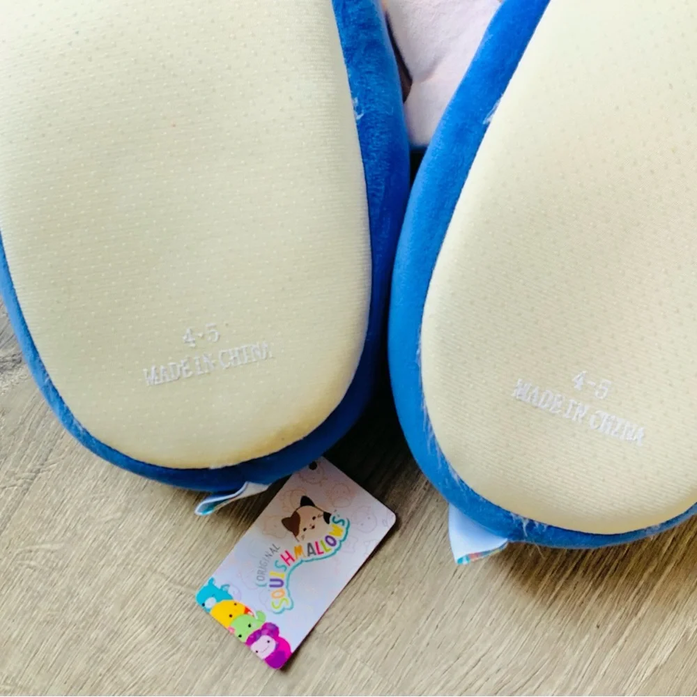 NWT📚 Squishmallows Butterfly Slippers Big Girl 4/5